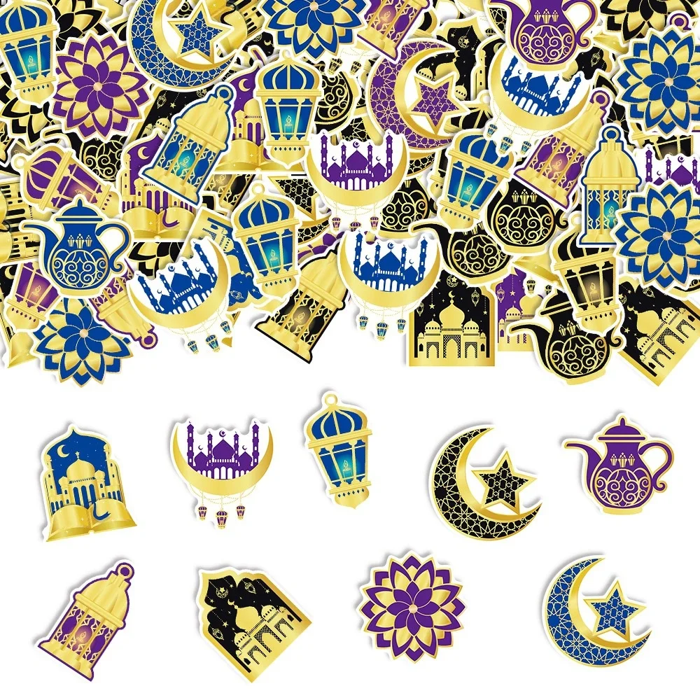 1 Beutel Mond- und Sternförmiges Konfetti Eid Mubarak Dekoration Papierkonfetti für Zuhause Tisch Islamischer Ramadan DIY Bastelzubehör Geschenk Geburtstag