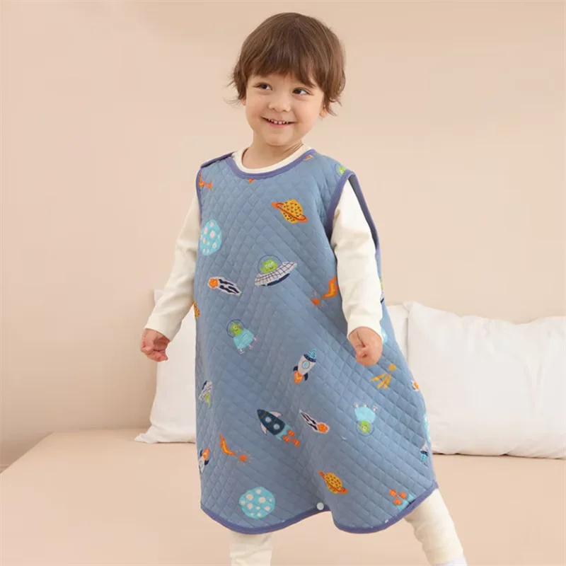 Four Season  Vest-style Baby Sleeping Bag Cartoon Sleeping Bag Cotton Newborn Sleeping Bag  Thickened Children's Pajamas