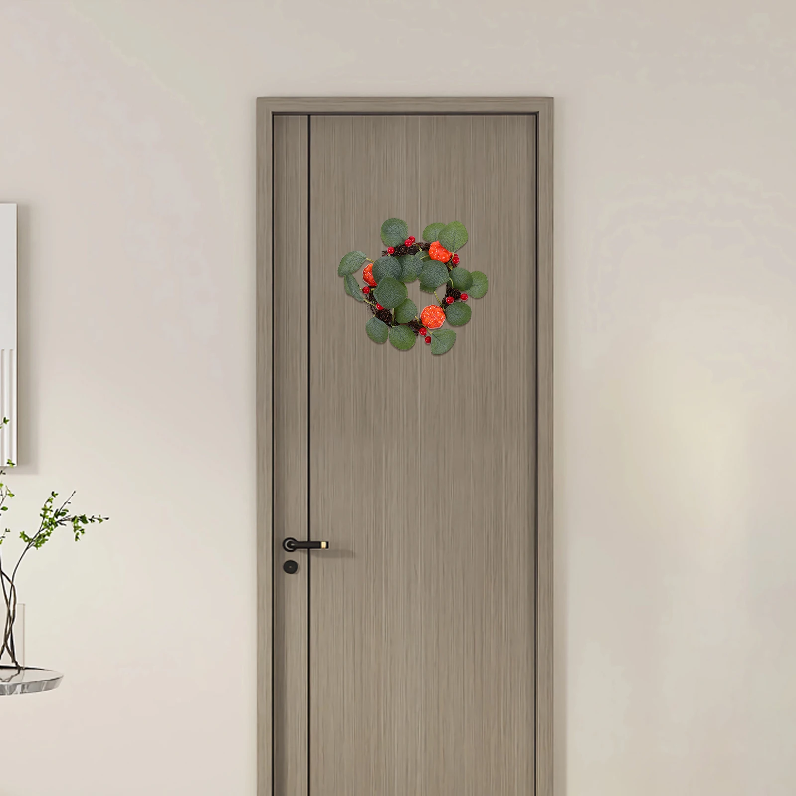 

2Pcs Christmas Pumpkin Wreath Handmade Autumn Front Door Hanging Decor Rustic Artificial Simulation Flower Thanksgiving Harvest