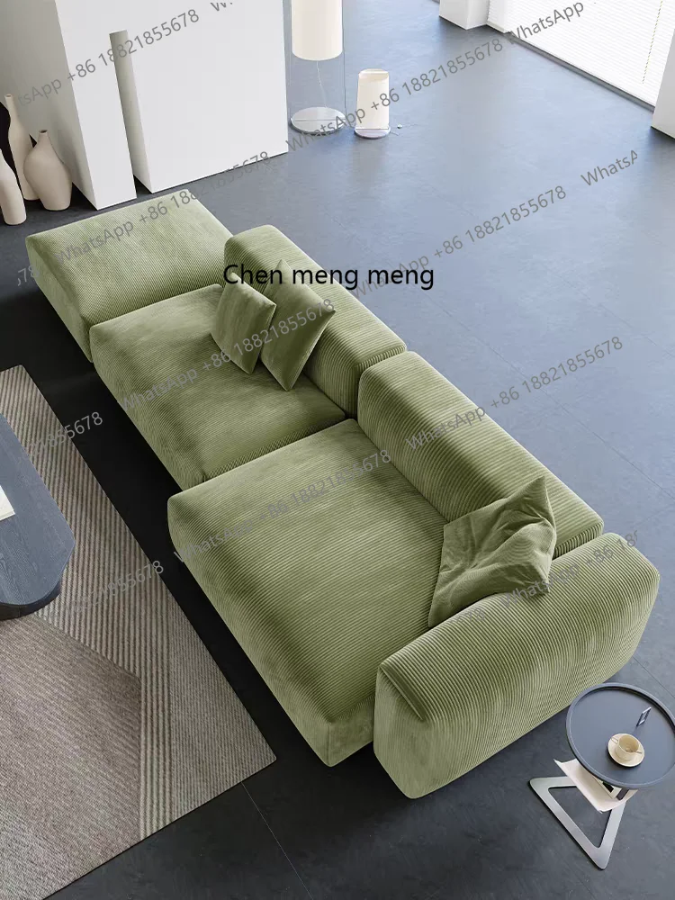 Removable and washable corduroy tofu sofa free combination sofa module straight combination - view 3