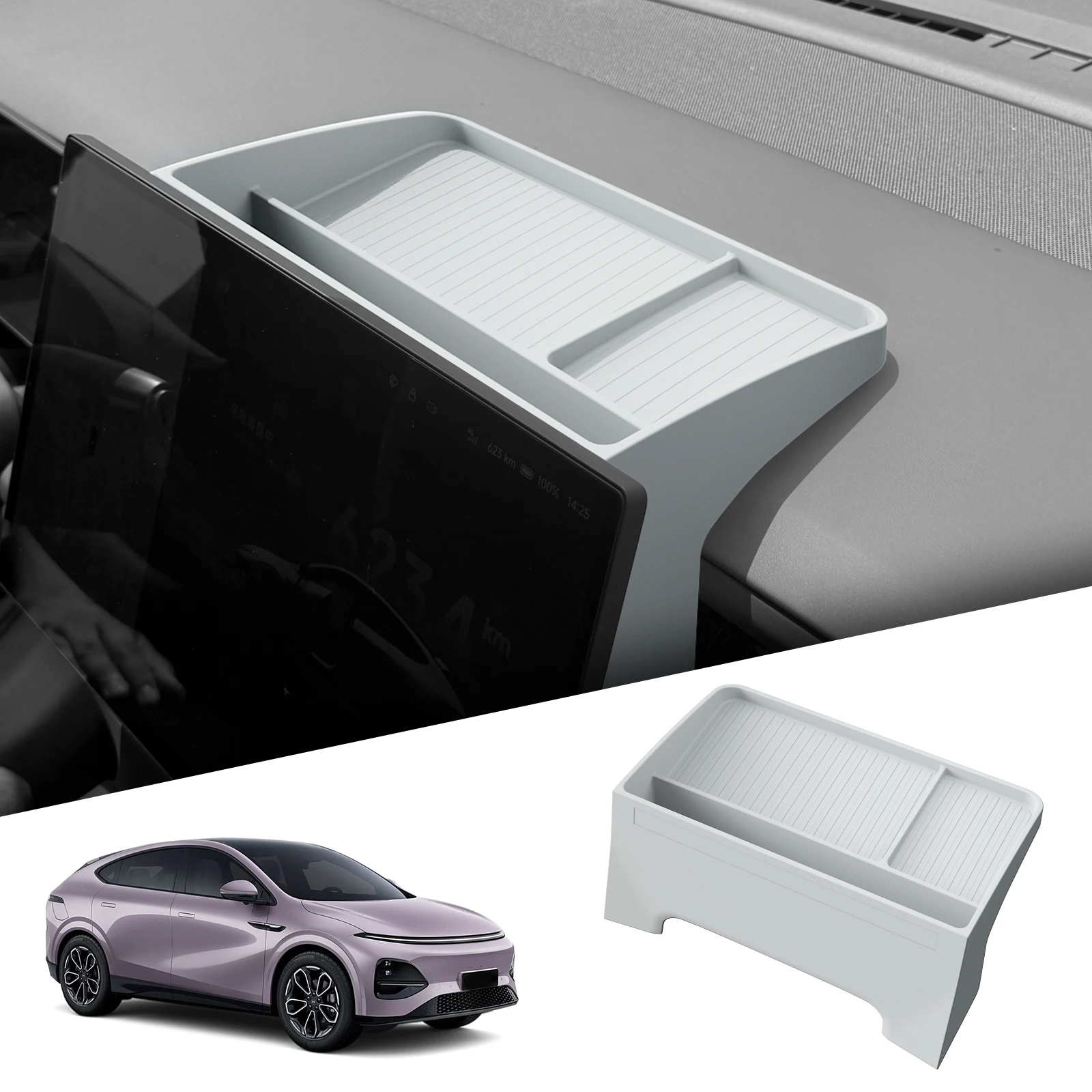 Smabee für den neuen Xpeng G6 2026 Armaturenbrett-Ablagefach, Auto-Display-Bildschirm-Rückseite, Silikon-Aufbewahrungsbox, Organizer-Zubehör