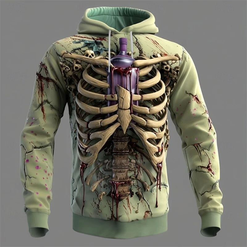

New Skull Graphics Hoodies For Man 3D Print Fashion Unisex Sweatshirt Winter And Autumn Hip Hop Oversized Casual Clothing Hoody