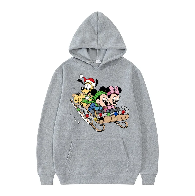 2024 Disney Mickey and Minnie Sitting on a Sled Christmas Hoodie