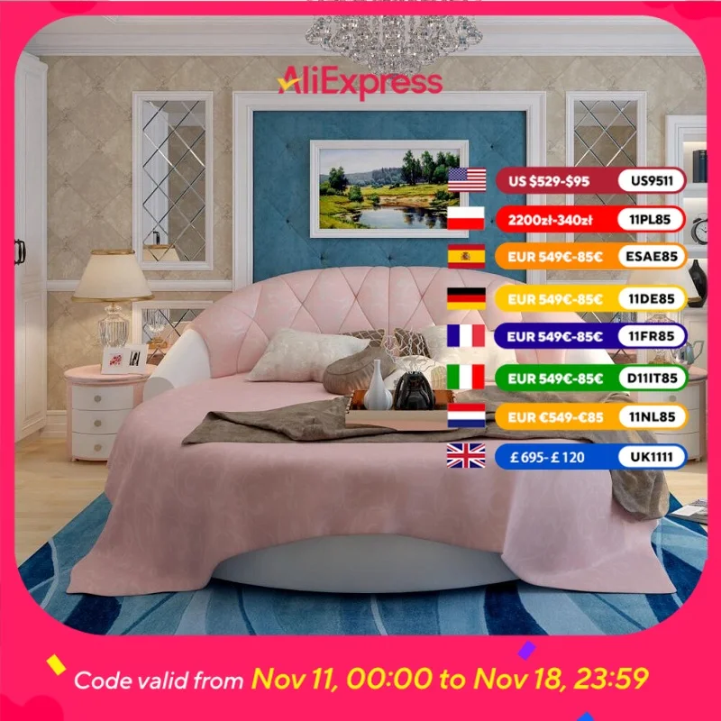 

Мягкая современная двуспальная кровать принцессы, наматрасник, кожаная кровать в стиле лофт, королева, роскошная современная мебель для спальни Somieres Y Marcos De Cama