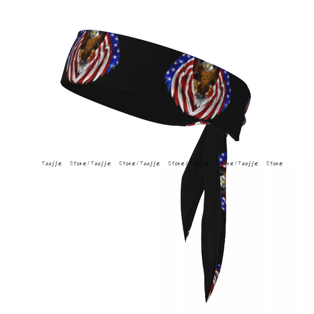 Eagle American Flag Print Bandanas Hairband Head Tie Sports Headband for Running Tennis Karate Athletics Brief Style