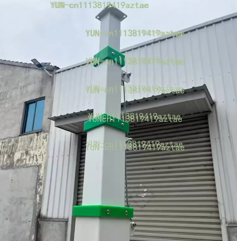 3-6 Section Retractable Galvanized Telescopic Mast, Electric Winch & Hydraulic Lifting Light Tower Mast Equipment