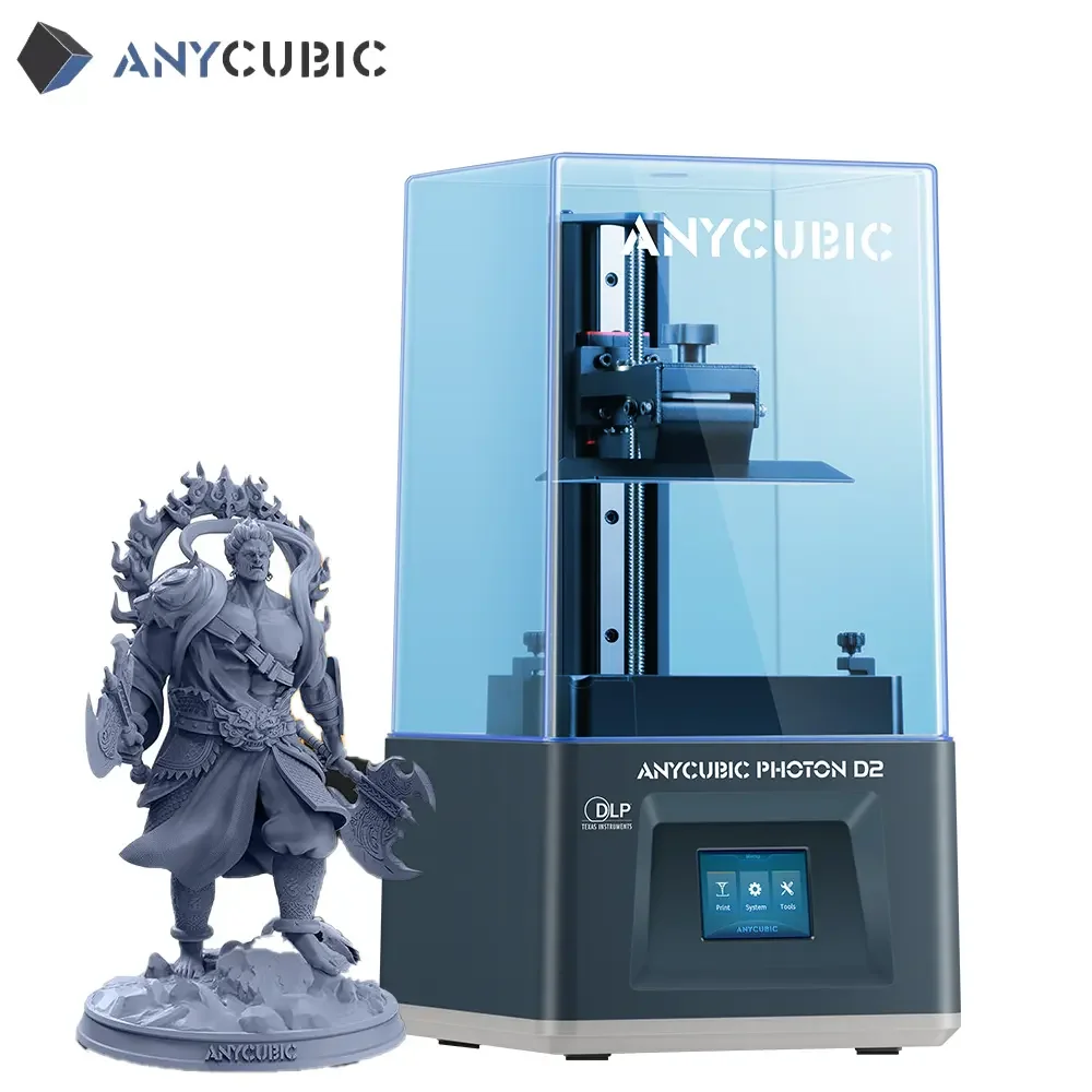 

3D принтер Anycubic Photon D2 DLP, двойные алгоритмы, ультра высокое разрешение, 6,5*5,1*2,9 дюймов, размер печати, УФ смола, 3D принтер