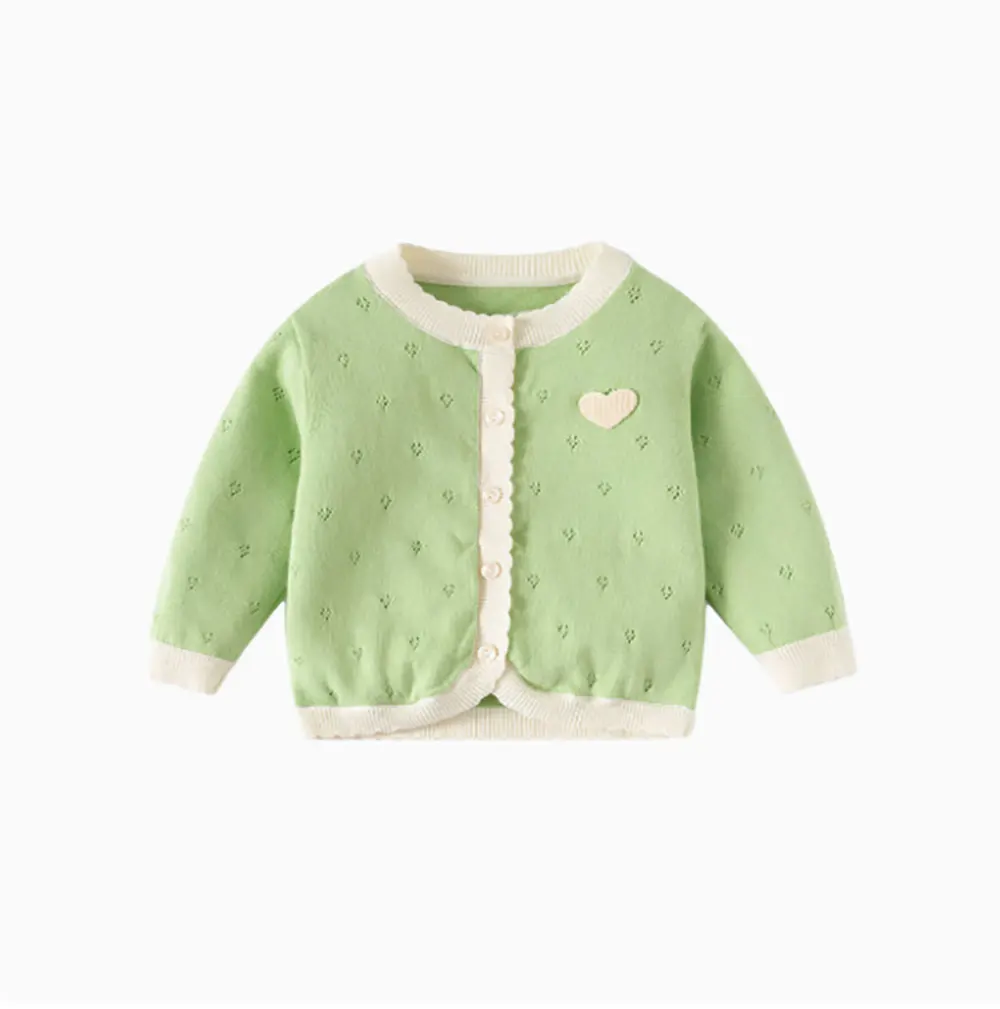 Summer newborn 6-9 month baby girl clothes knitted cardigan jacket for infant baby clothing fashionable design printed sweaters