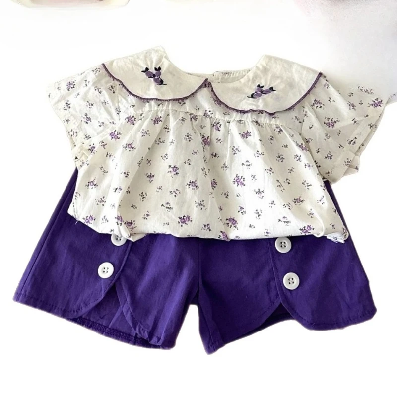 

New Summer Fashion Baby Girls Clothes Suit Children Short Sleeved T-Shirt Shorts 2Pcs/Set Infant Casual Clothing Kids Tracksuits