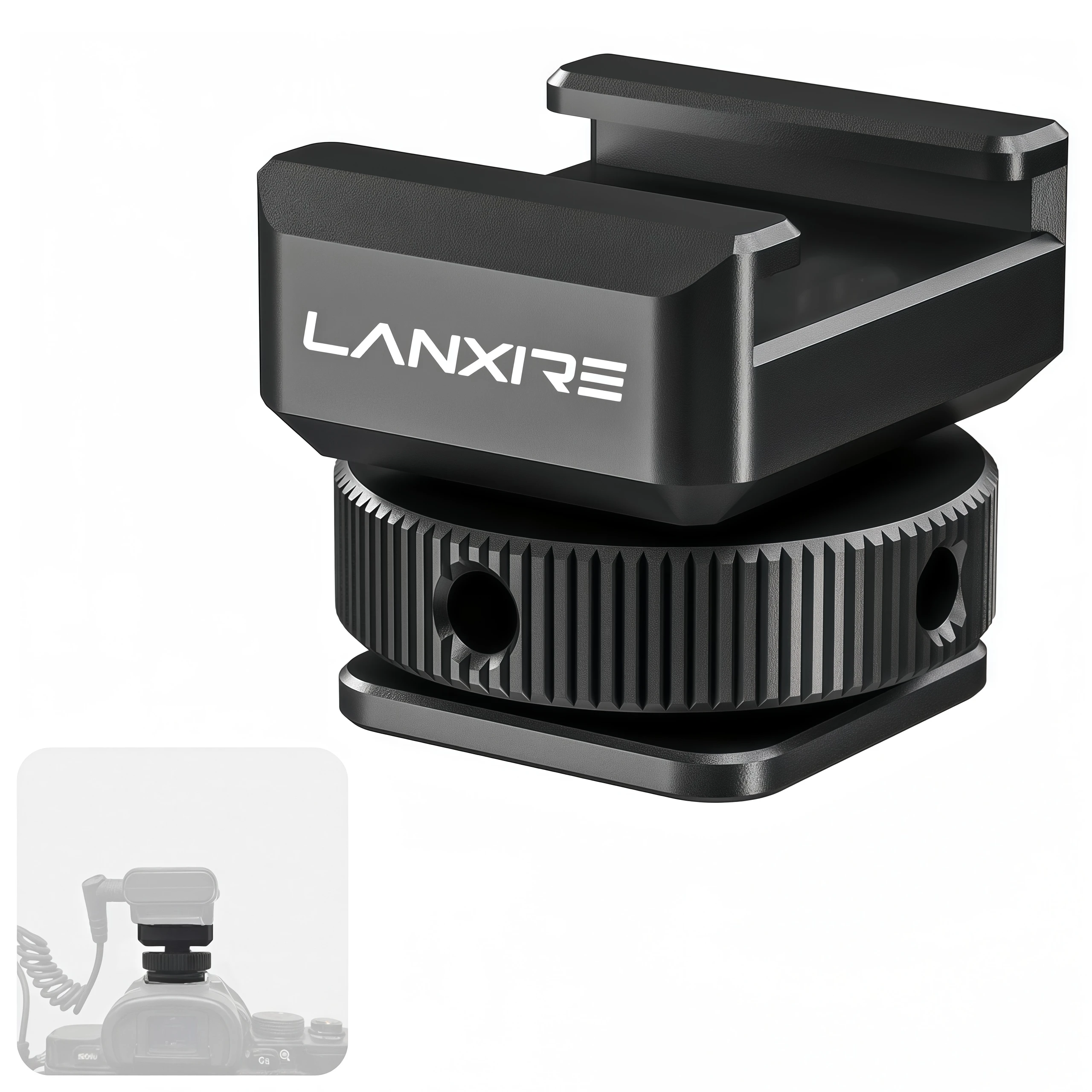 

Lanxire Cold Shoe Mount Adapter with Retractable Pins for Anti Drop Microphone Accessories, Fits for Camera Cage