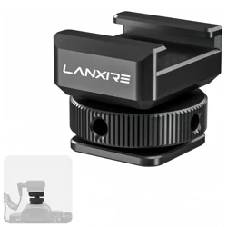 Lanxire Cold Shoe Mount Adapter with Retractable Pins for Anti Drop Microphone Accessories, Fits for Camera Cage