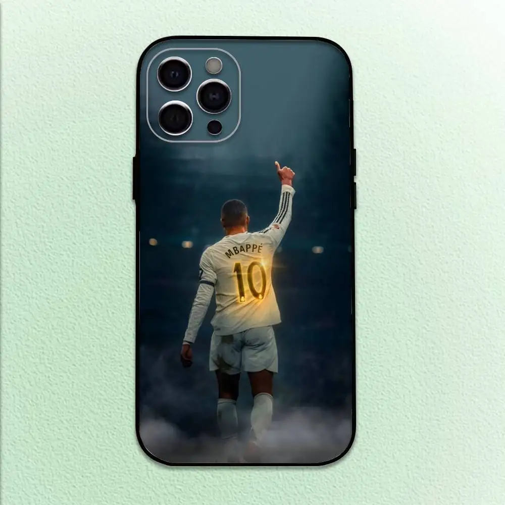 Custodia per telefono Football K-Kylian M-Mbappé 9 per iPhone17,16,15,14,13,12,11 Plus,Pro Max Cover morbida nera