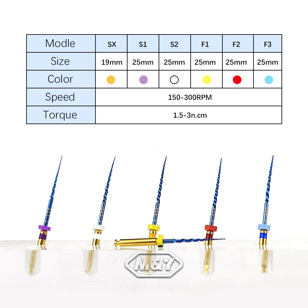 Dental Blue elastyczne endo obrotowe pilniki endodontyczne 21/25mm niklowy instrument titainium SX S1 S2 F1 F2 F3 narzędzia stomatologiczne