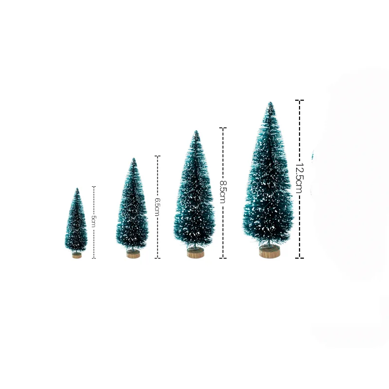 8Pcs 50-125mm Mixed Size Mini Christmas Tree Small Pine Tree Desktop  for Home New Year Xmas Party Table Decoration Navidad