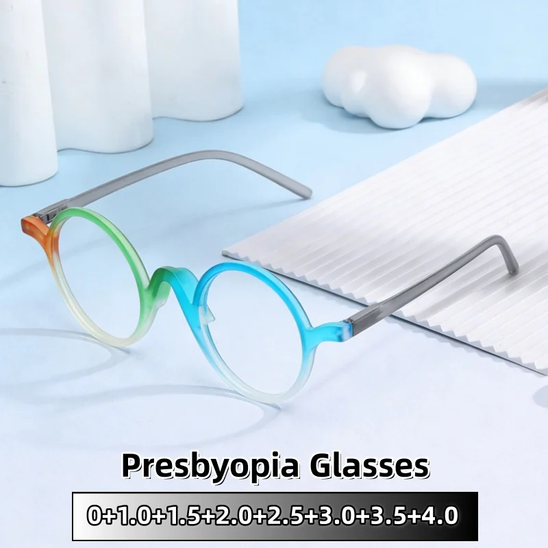 

Ultra-light Anti-blue Light Reading Glasses for Women Men Retro Round High-definition Luxury Designer Eyeglasses 0 To +4.0