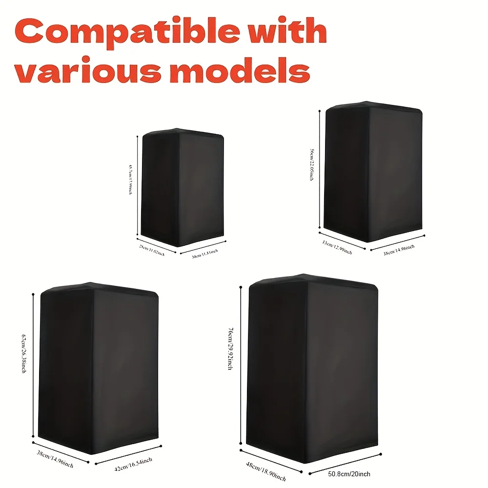210D Oxford Waterproof Dustproof Speaker Protector Black Multi Size Audio Speaker Cover For Home Theater Outdoor Use