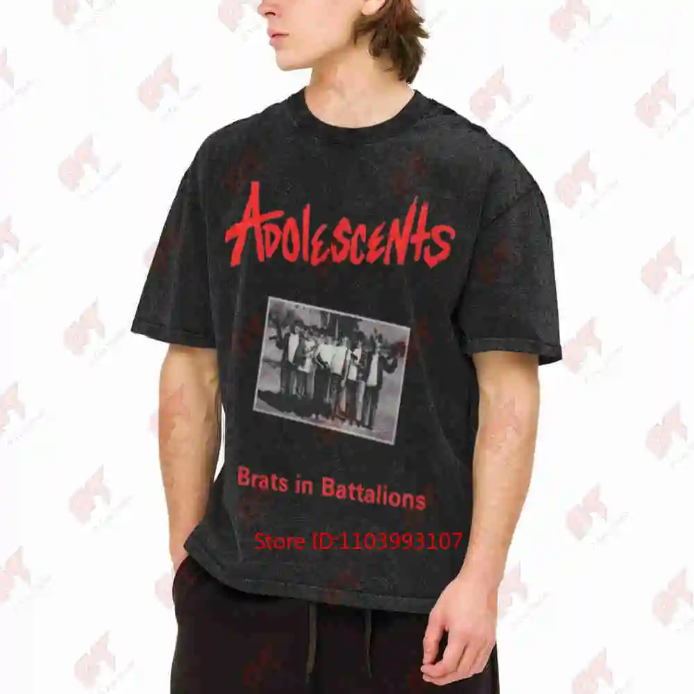 Adolescents Brats In Battalions Vintage Washed Tee Pure Cotton T-Shirt