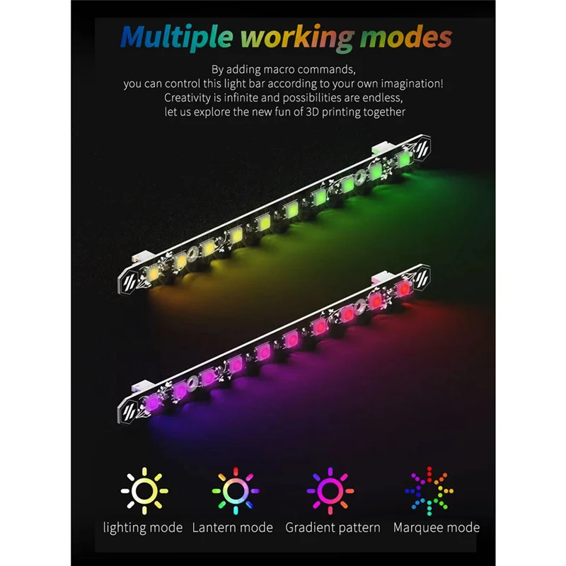 2 Stück 3D-Drucker Tageslicht Platine Kit 5V RGB LED-Bar Tageslicht auf einem Stick für Voron 2,4 Dreizack 270/Lampen stange mm