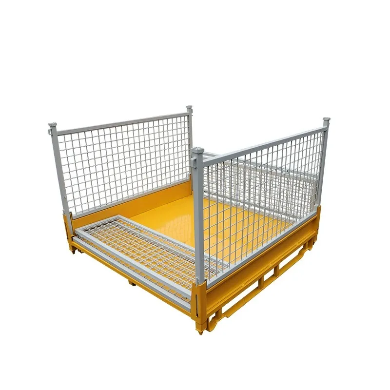 Foldable Stackable Metal Storage Cage Warehouse Grid Wire Container Heavy Duty Logistics Transport Material Handling Box