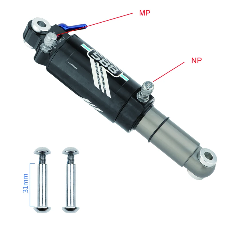 KS EXAFORM-MTB Rear Shock Absorber, Adjustable Damping, Single and Double Air Chamber, 150mm, 165mm, 190mm