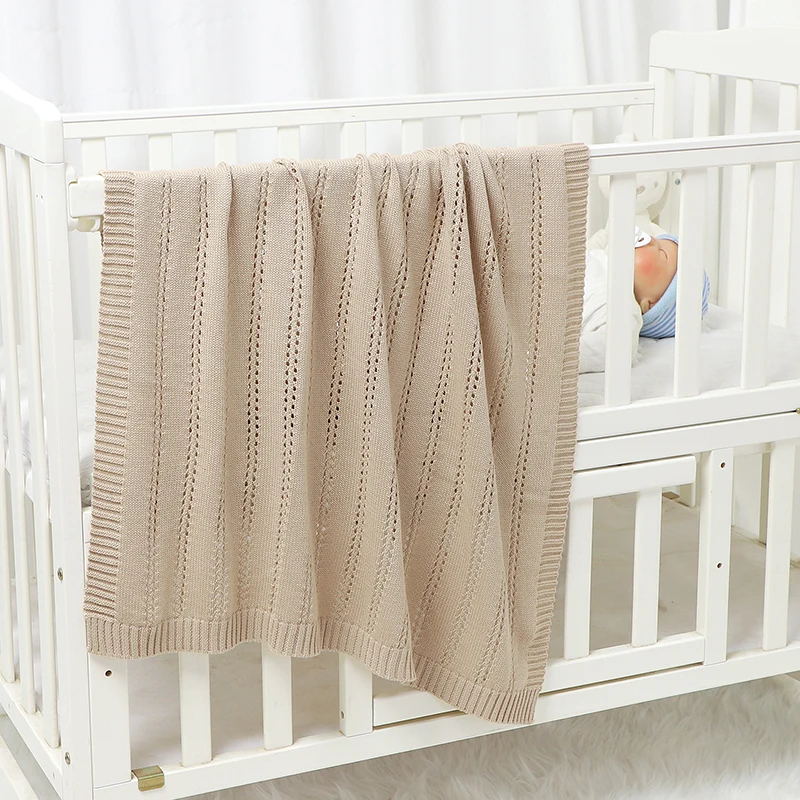 90*70cm Cotton Baby Receiving Blankets for Newborn Girls & Boys Super Soft Dual-Use Crib Nap Stroller Bedding Cradle Quilt Solid