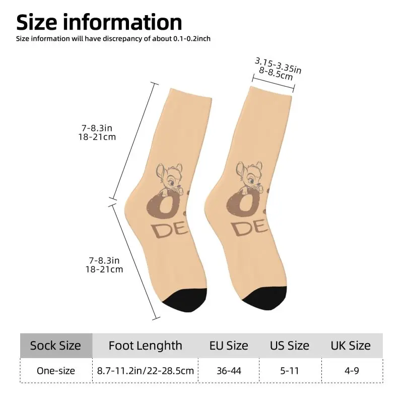 Custom Fun Print Cartoon Bambi Anime Socks for Women Men Stretchy Summer Autumn Winter Crew Socks