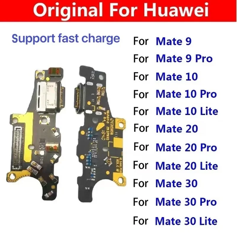 For Huawei Mate 9 10 20 30 Lite Pro 20X Dock Connector Micro USB Charger Charging Port Flex Cable Microphone Board