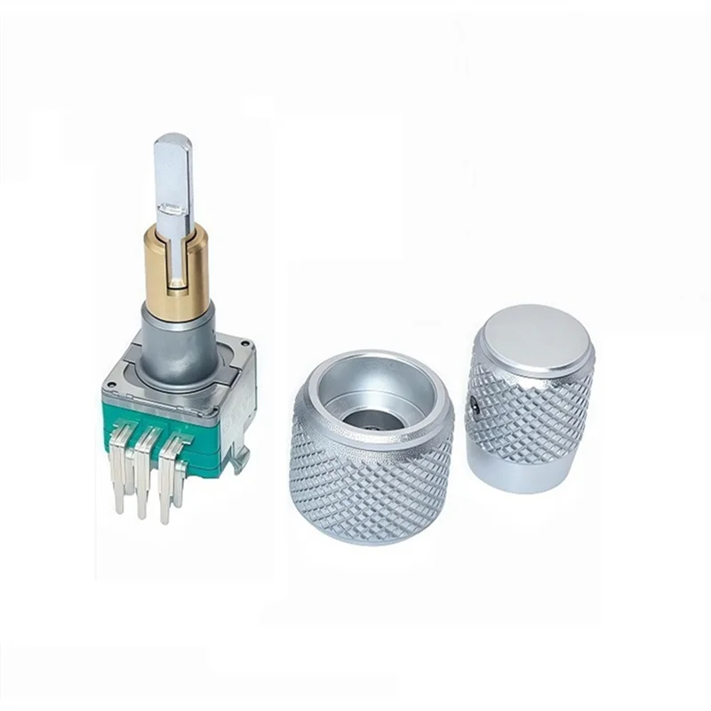 AB11-EC11EBB24C03 Dual-Shaft Encoder Axis With 30 Position Handle 25Mm Aluminum Alloy Caps Button Switch