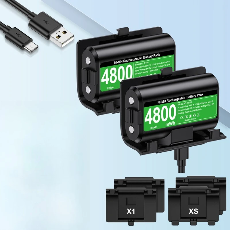 بطارية قابلة للشحن بقدرة 3600 ميجاوات في الساعة * 2 لأجهزة XBOX One S/X Elite Xbox Series S / X حزمة بطاريات وحدة التحكم XBOX #3