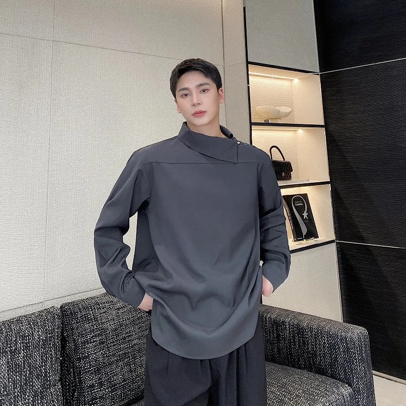 

Spring New Sle Simple Cold Sle Men Women Pure Color Button up irt Hooded Korean Version Loose Fit Youth ular irt