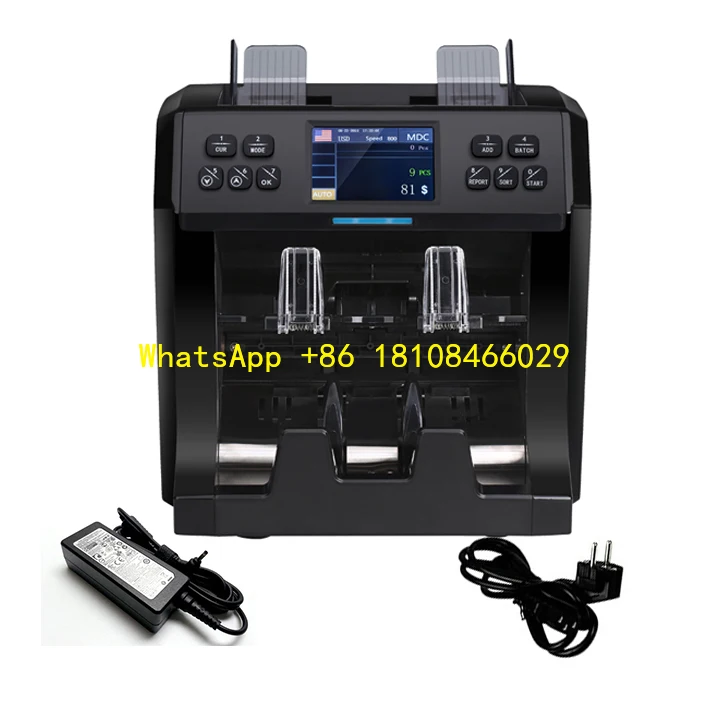 عداد وفرز لحل فارز النقود متعدد العملات آلة فرز الفواتير جيبين عداد الفواتير 2 قيمة CIS