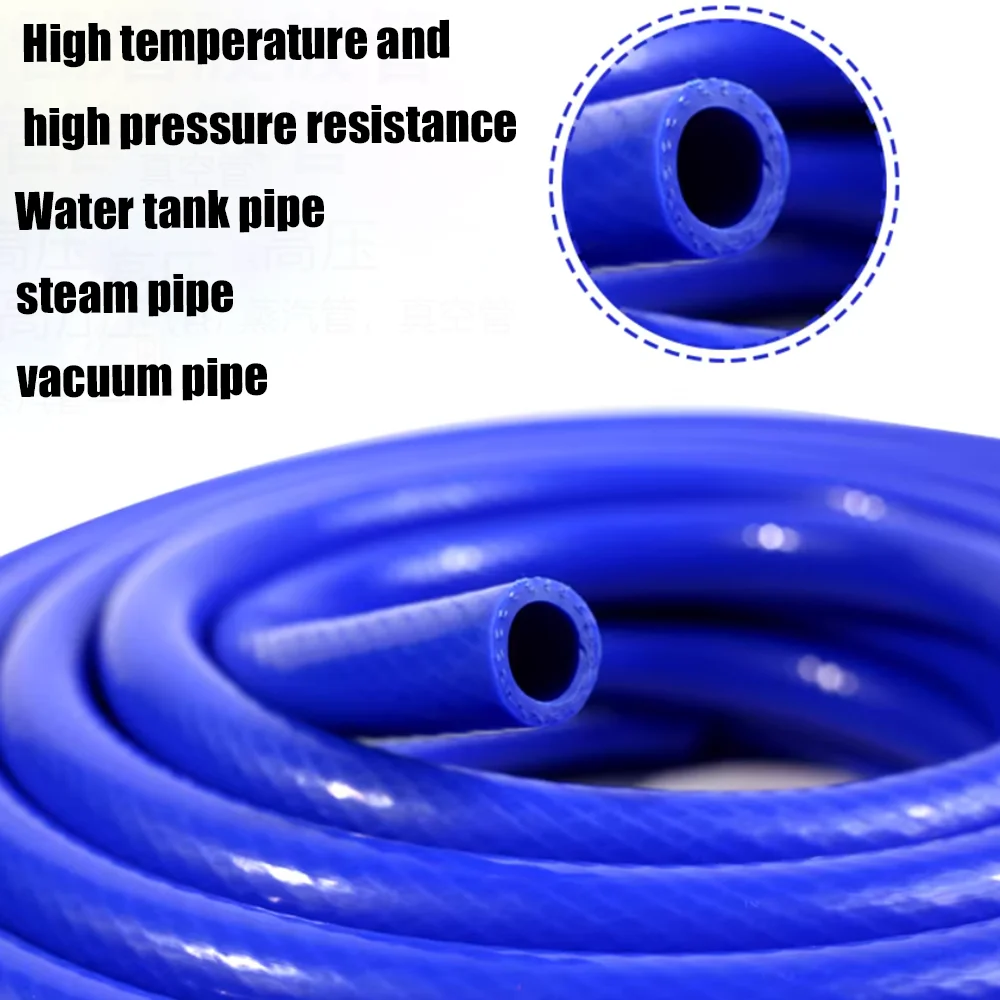 ID6mm-25mm Silicone tube high temperature and high pressure resistant hose steam blue and red braided warm air water tank tube