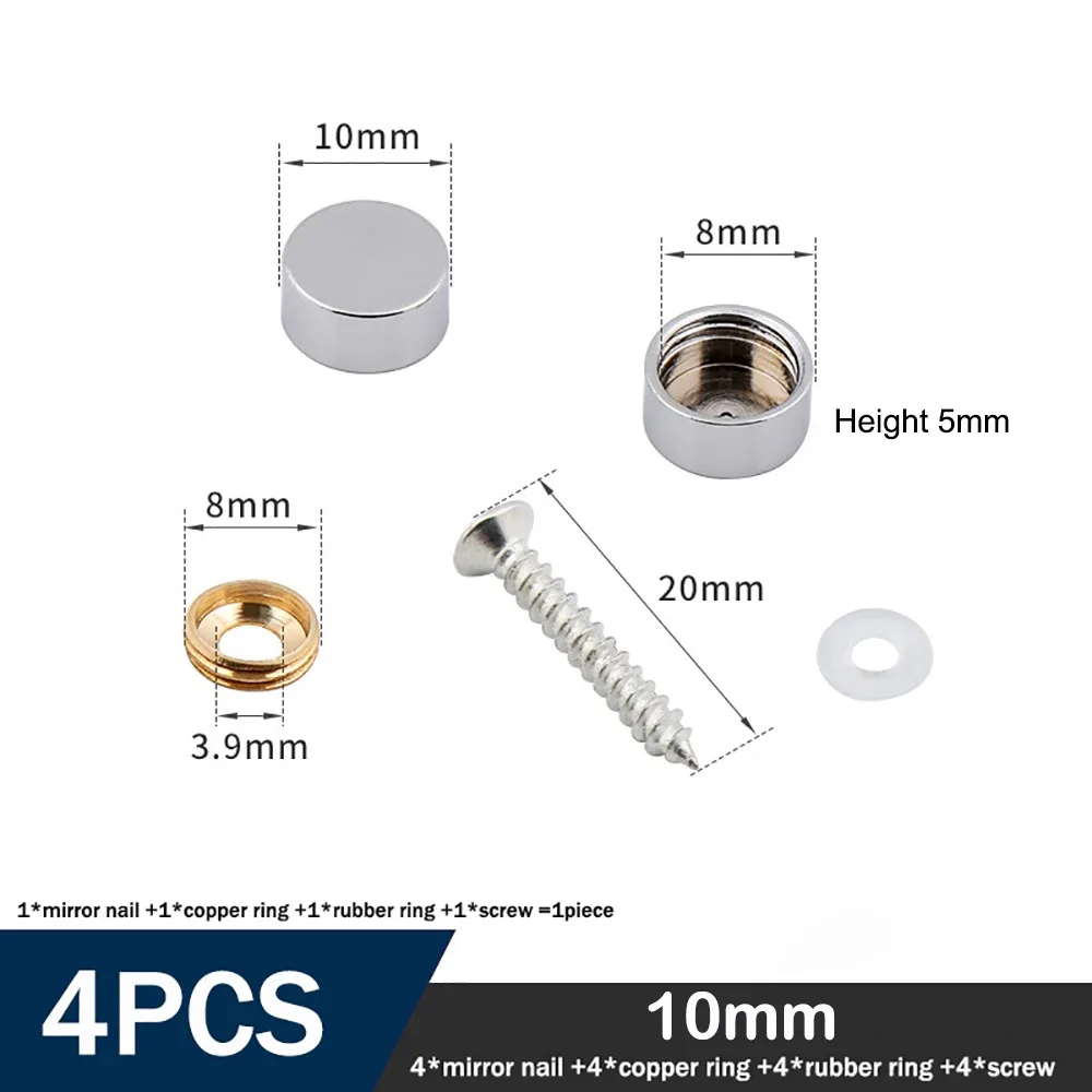 Home Improvement Copper Screws Decorative Cap Silver Multiple Sizes Nails Fasteners Mirror Fasteners Tea Tables