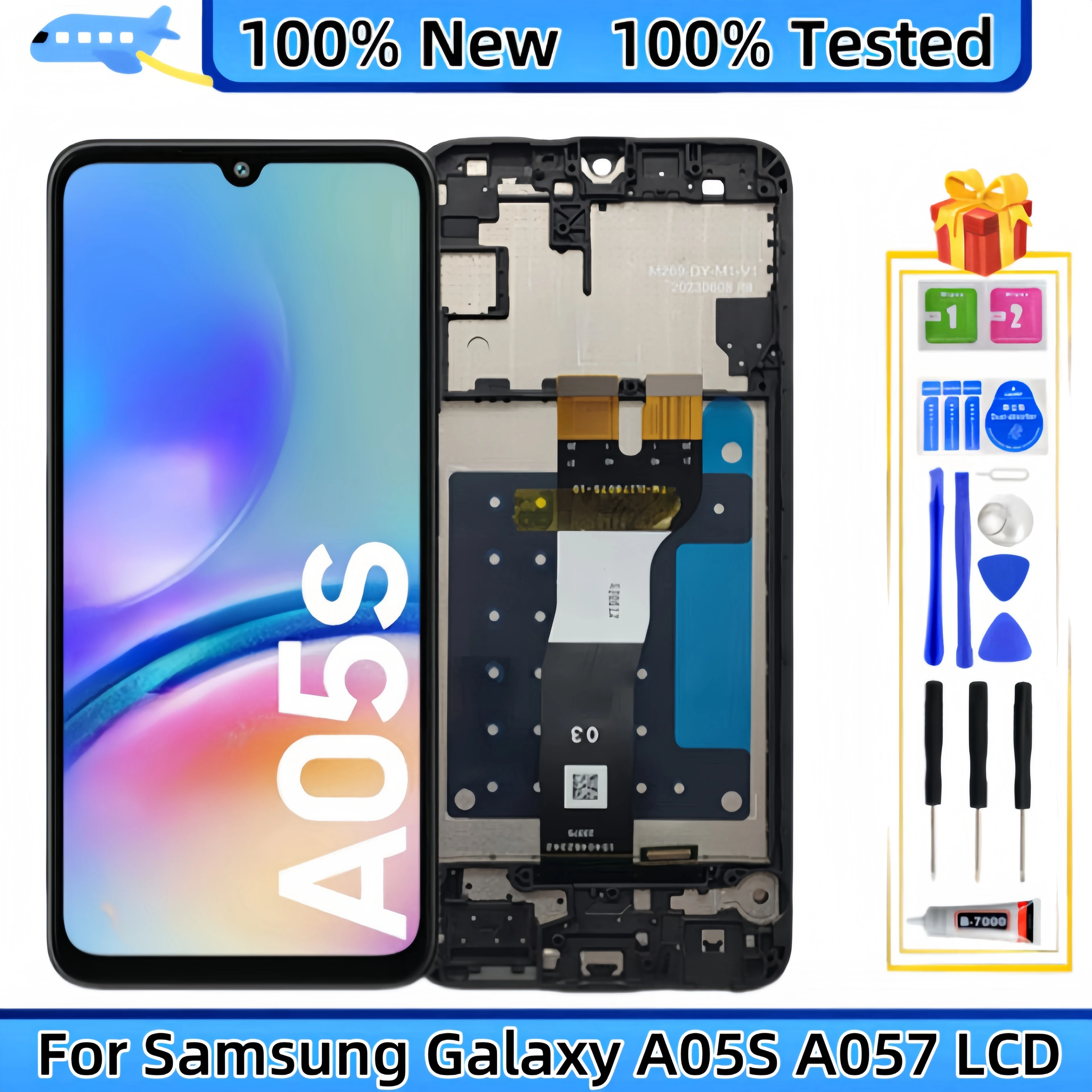 LCD Display Touch Screen Digitizer Assembly Replacement, for Samsung Galaxy A05S, SM-A057F, A057F/DS, A057M, A057M/DS, A057G/DSN