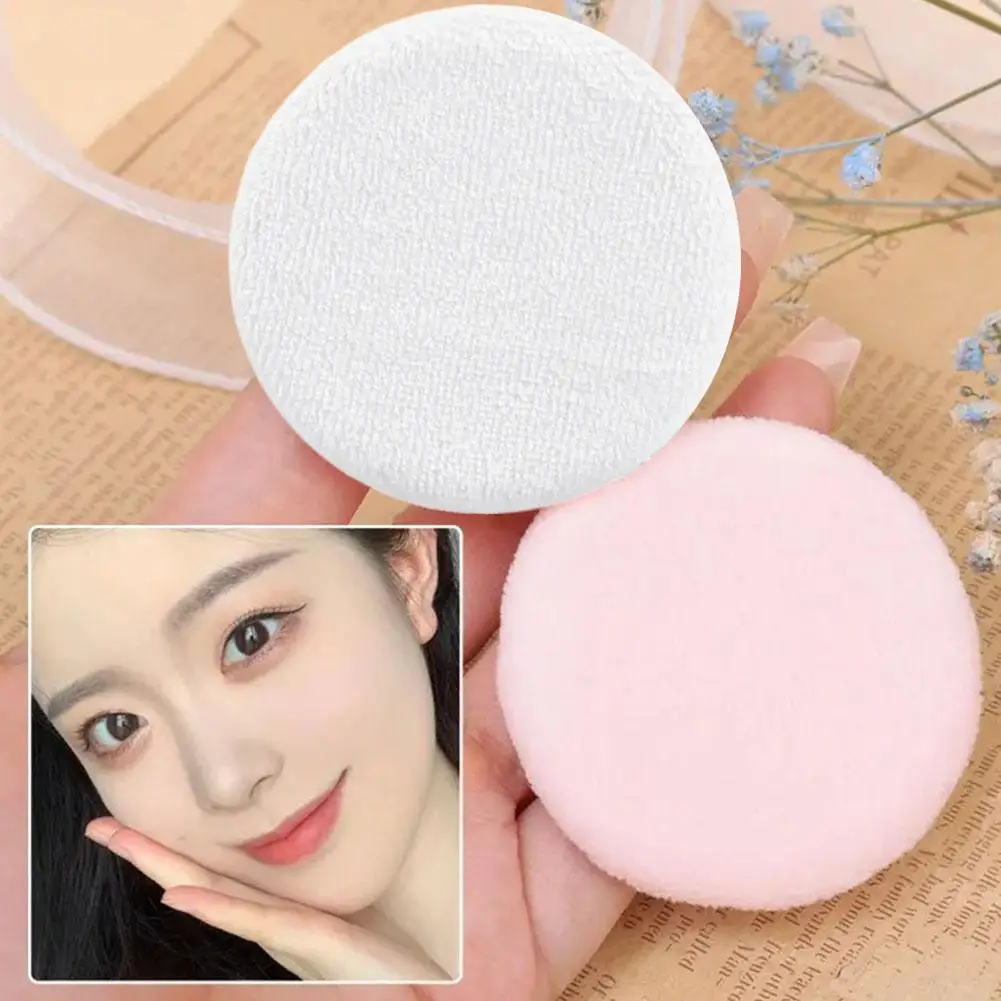 1PC Okrągła gąbka do makijażu w proszku Miękka gąbka do makijażu twarzy Konturowanie oczu Kosmetyczny zmywalny aksamitny puszek do makijażu Narzędzia Q1N7