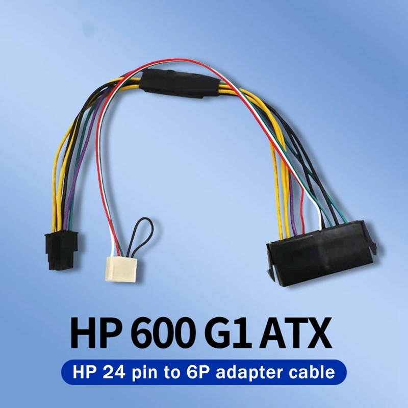 ATX Power Motherboard Conversão Cabo, 24Pin para 6Pin, Adequado para HP 600G1 Power Adapter Cable