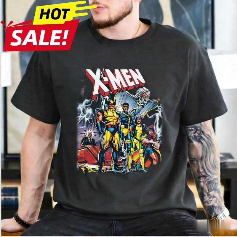 

X-man Marvel Boy Girl 2026 Summer Oversized T-shirt Family Vintage Parent-child Wear Casual Men Women Short Sleeve Tee Top Y2k