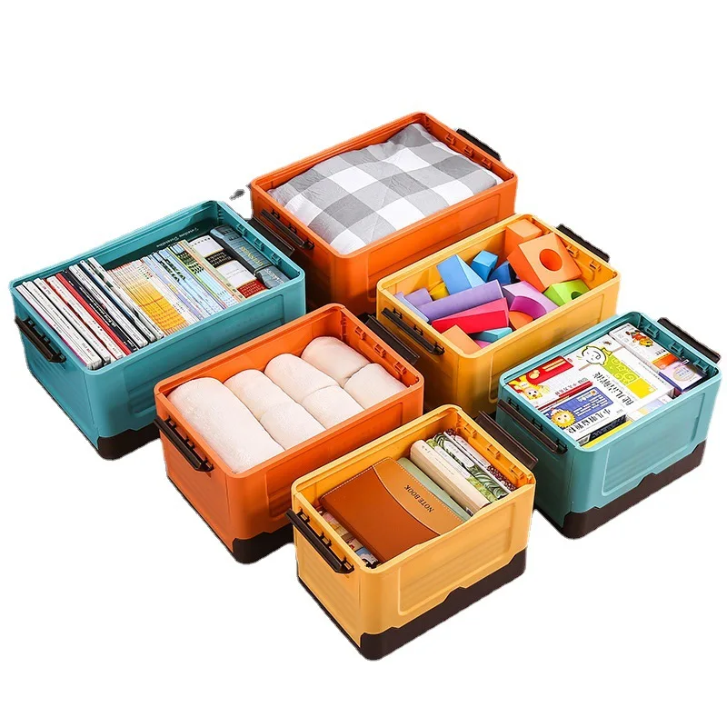 Foldable Organizer Container Folding Storage Box Multifunction Plastic Sundries Storages Supplies Organizer Box with Lid 1 PCS