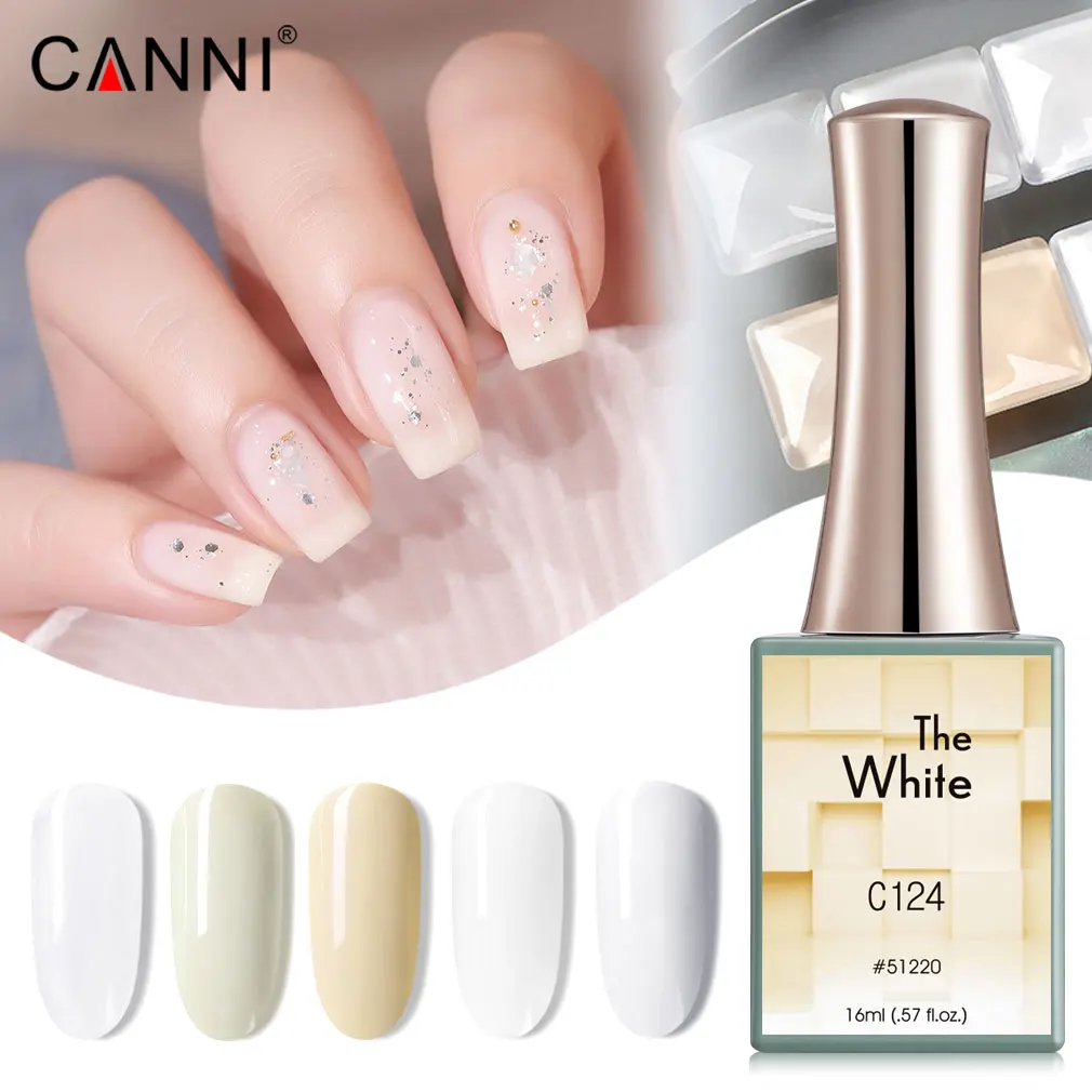 CANNI 16ml Hot Sale Milky White French Nail Design Color Soak Off UV LED Pink Funny Bunny Semi Permanent Gel Varnish