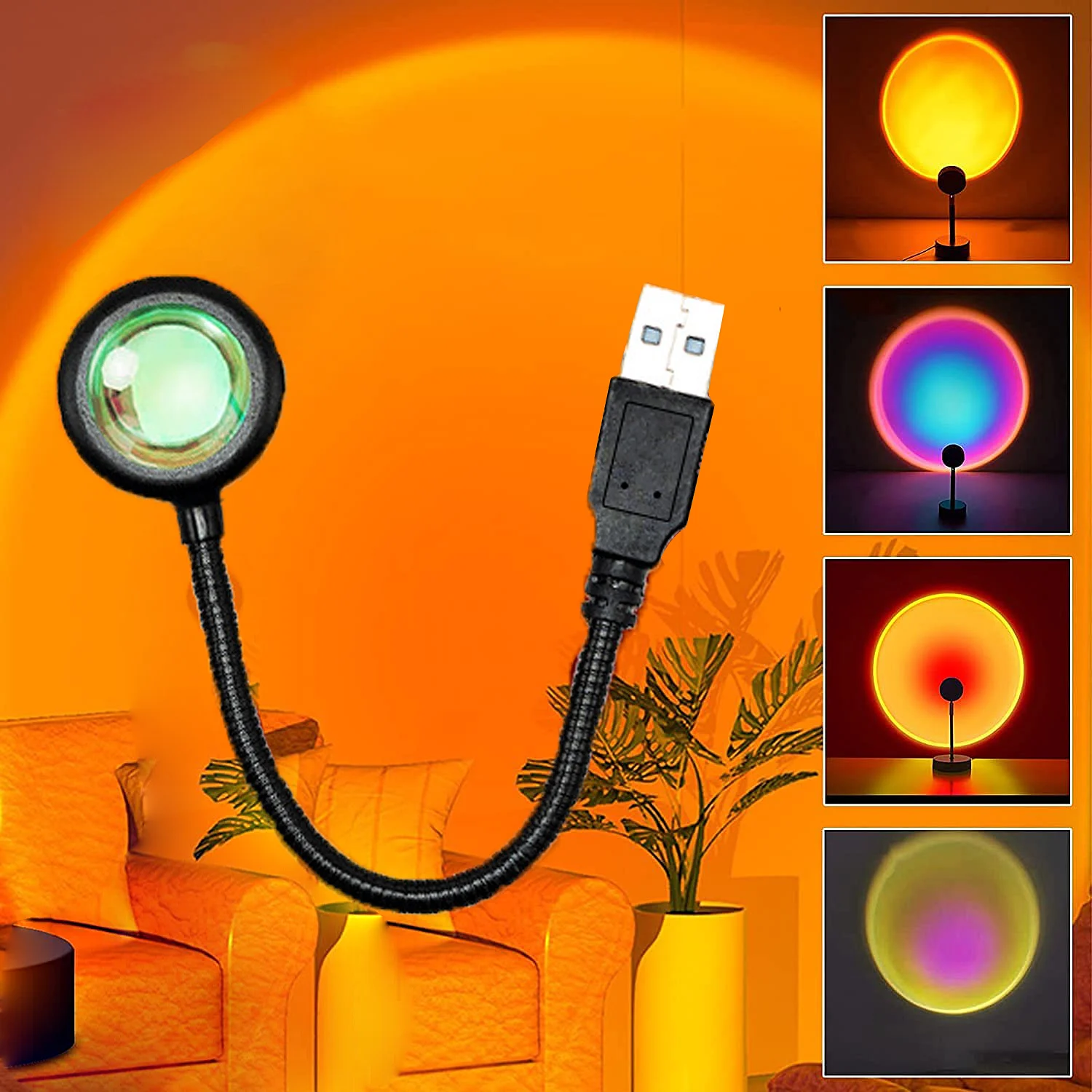 Lámpara Led USB para techo de coche, proyector de luz nocturna para decoración del hogar, luz de humor portátil para dormitorio, sala de estar,