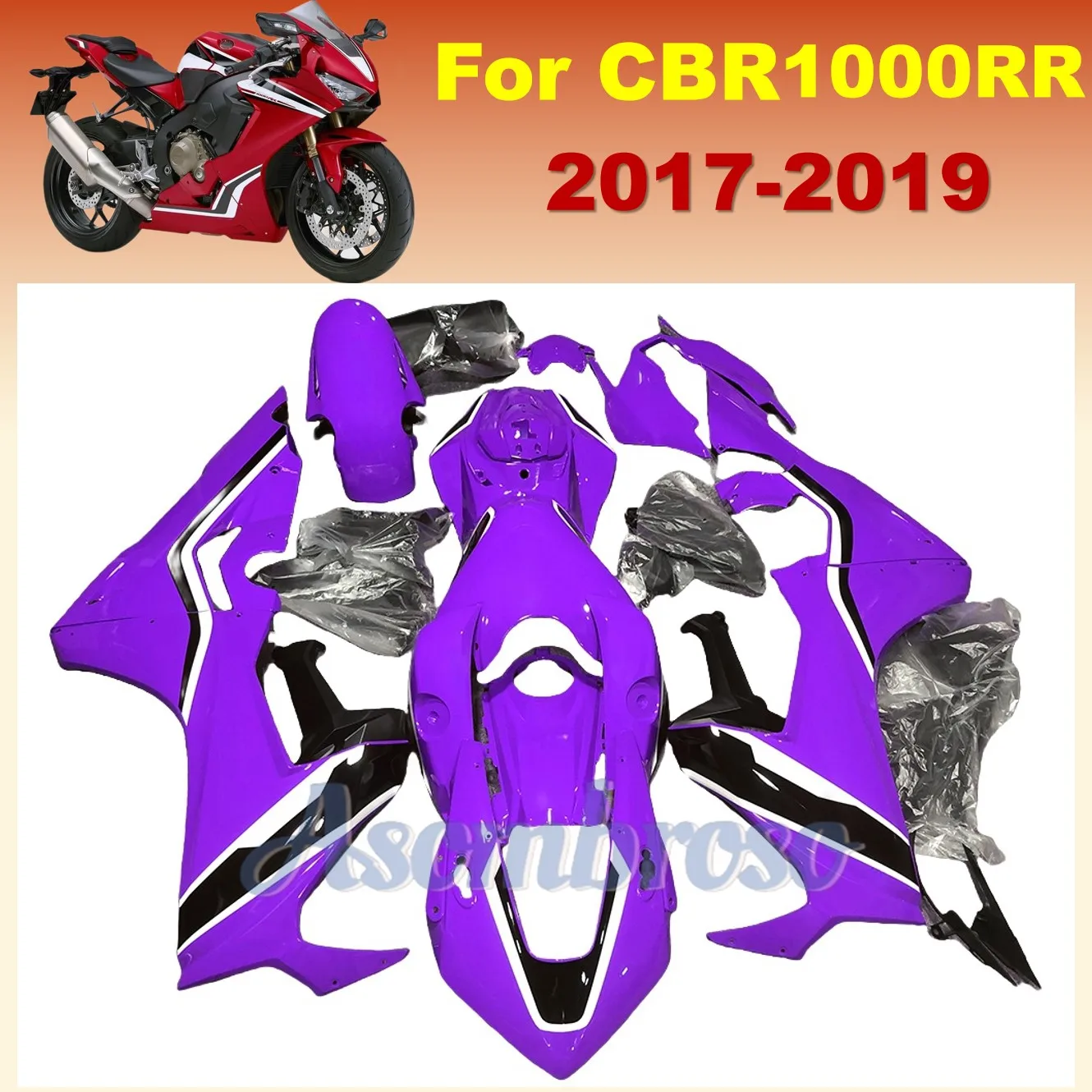 

Комплект обтекателей для CBR1000RR 2017 2018 2019 CBR1000 RR 17 18 19, обтекатель для кузова мотоцикла, фиолетовый