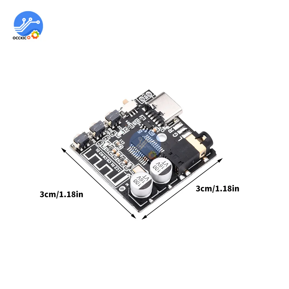 VHM-314-V2.0 Bluetooth Audio Receiver Board Bluetooth 5.1 MP3 Lossless Decoder Board Wireless Stereo Music Type-C MICRO USB