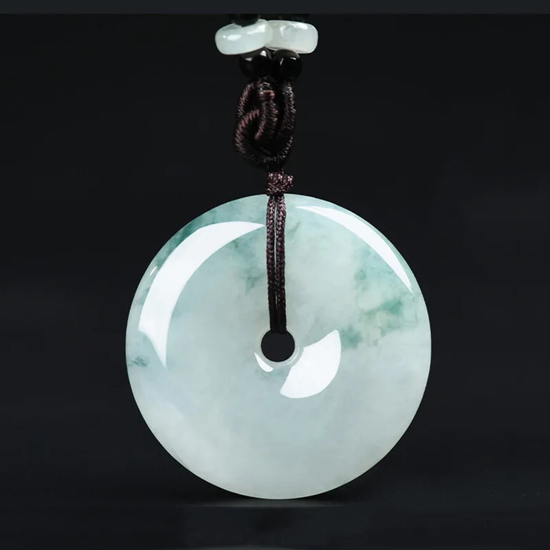 

Безопасное плавающее ожерелье из натурального изумруда, ювелирные изделия для пары для мужчин и женщин, подвеска из масляного зеленого нефрита