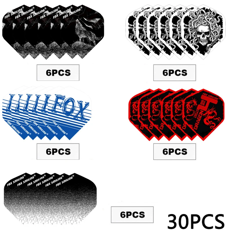 여우 스마일 다트 비행, 다양한 스타일, 다채로운 PET 다트 비행, 날개가 달린 60 개