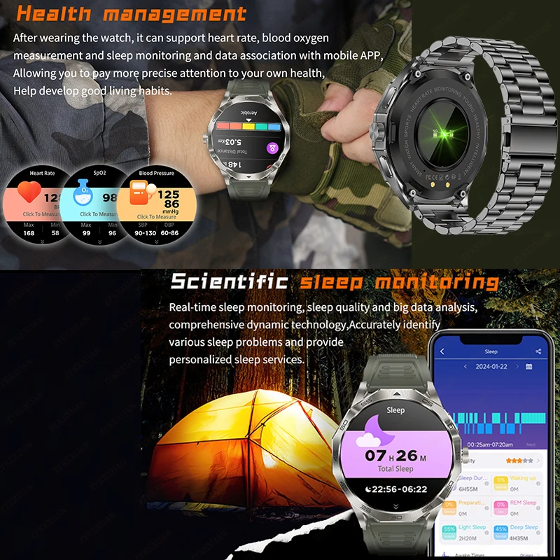 2024ใหม่สำหรับ Huawei นาฬิกาอัจฉริยะแนวสปอร์ตสำหรับผู้ชาย, นาฬิกาอัจฉริยะ1.85นิ้ว Ultra HD AMOLED หน้าจอ710 mAh แบตเตอรี่บลูทูธอัตราการเต้นหัวใจ