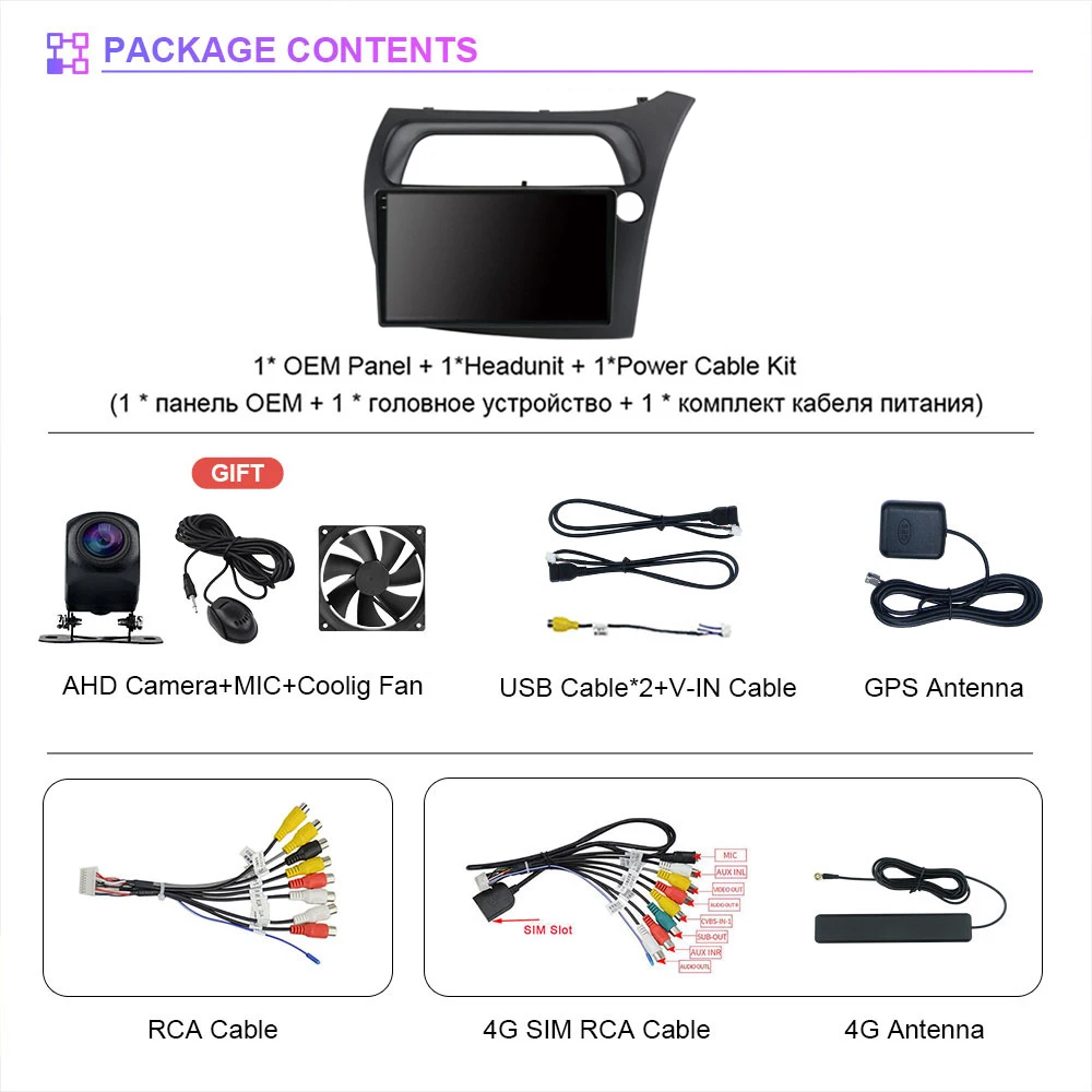 Android 16 Carplay Auto 2K Screen Car Radio Multimedia Player For Honda Civic Hatchback 2006-2011 RHD Autoradio Stereo Head Unit