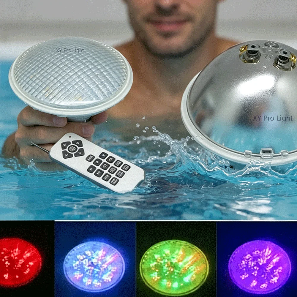 Luces LED RGB Subacuáticas de 18W 25W 35W, Luz para Fuentes y Estanques, AC/DC12V, Foco Exterior PAR56, Luz LED RGB para Piscina de 45W 55W