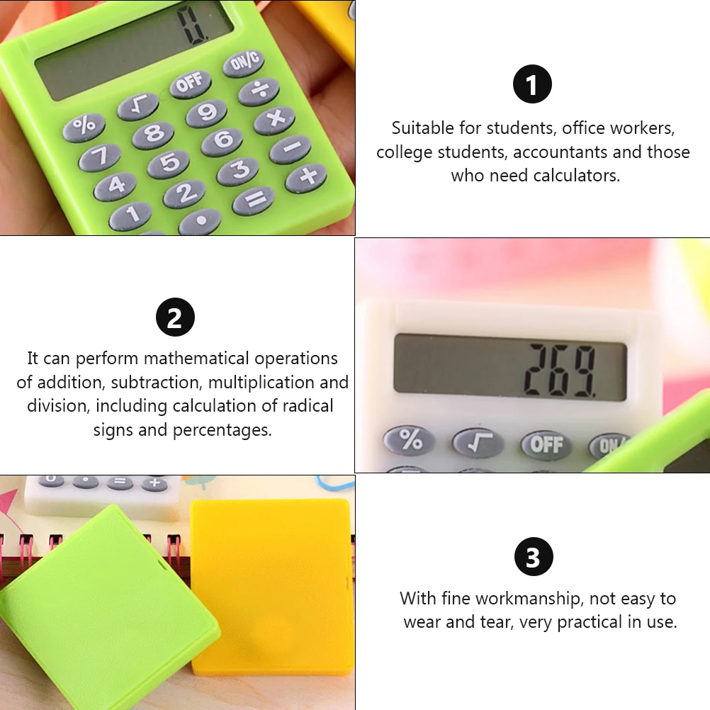 3 قطعة آلة حاسبة صغيرة للطلاب خفيفة الوزن آلة حاسبة الحساب الإلكترونية المحمولة أداة الامتحان سطح المكتب المحاسبة Caculator