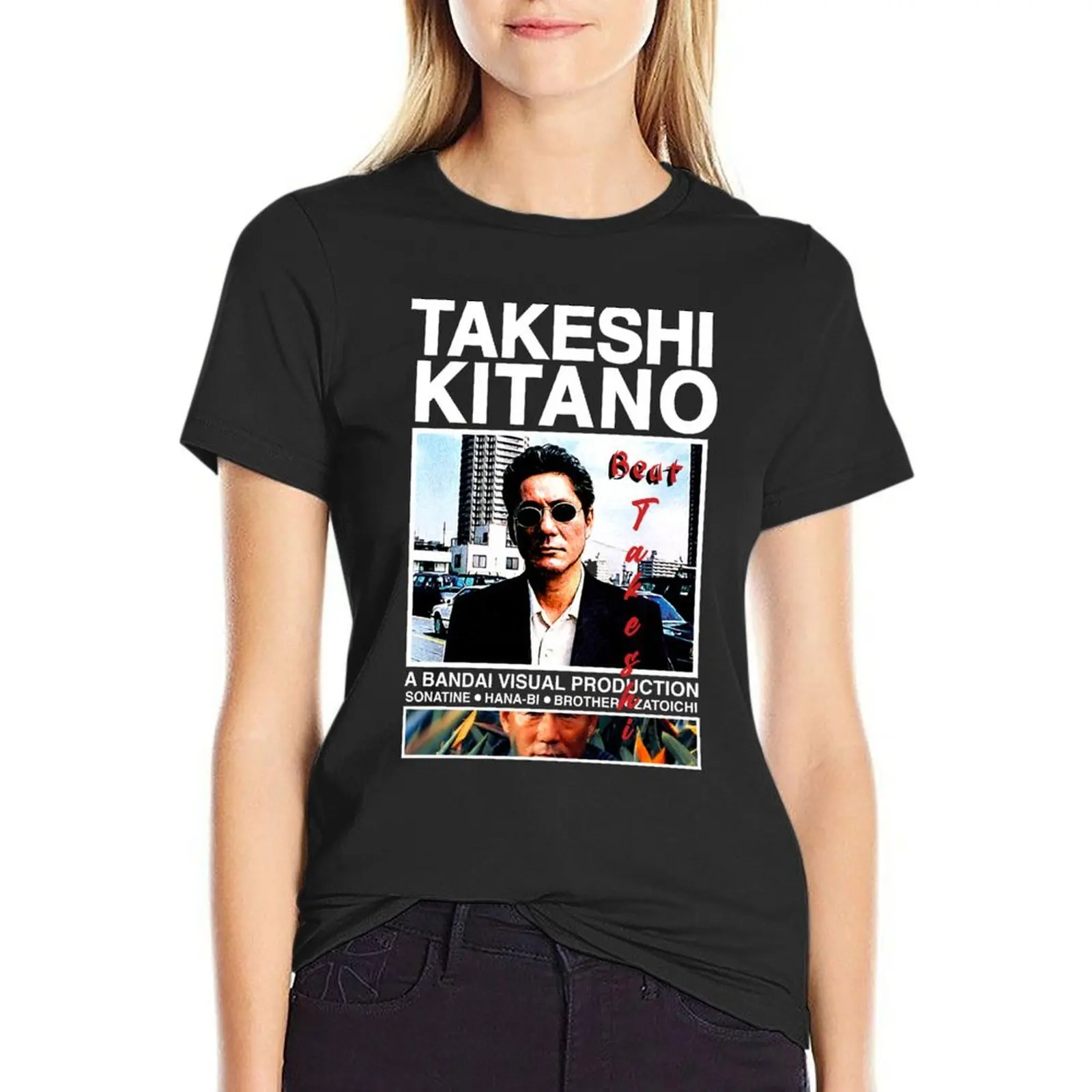 

Takeshi Kitano T-Shirt lady clothes female animal print black t-shirts for Women