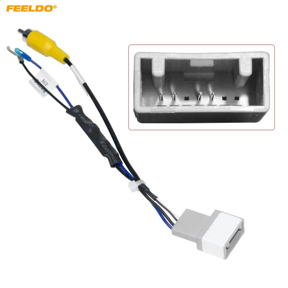 

FEELDO Auto 7-pin Reverse Camera Output Video Adapter Wiring Cable For Honda CRV Original Factory Car Camera Video Output #H7752